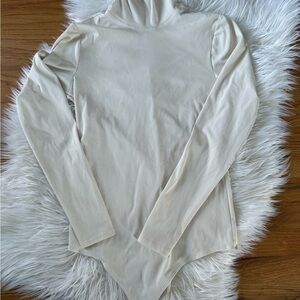 SPANX Ribbed Turtleneck Cream Bodysuit